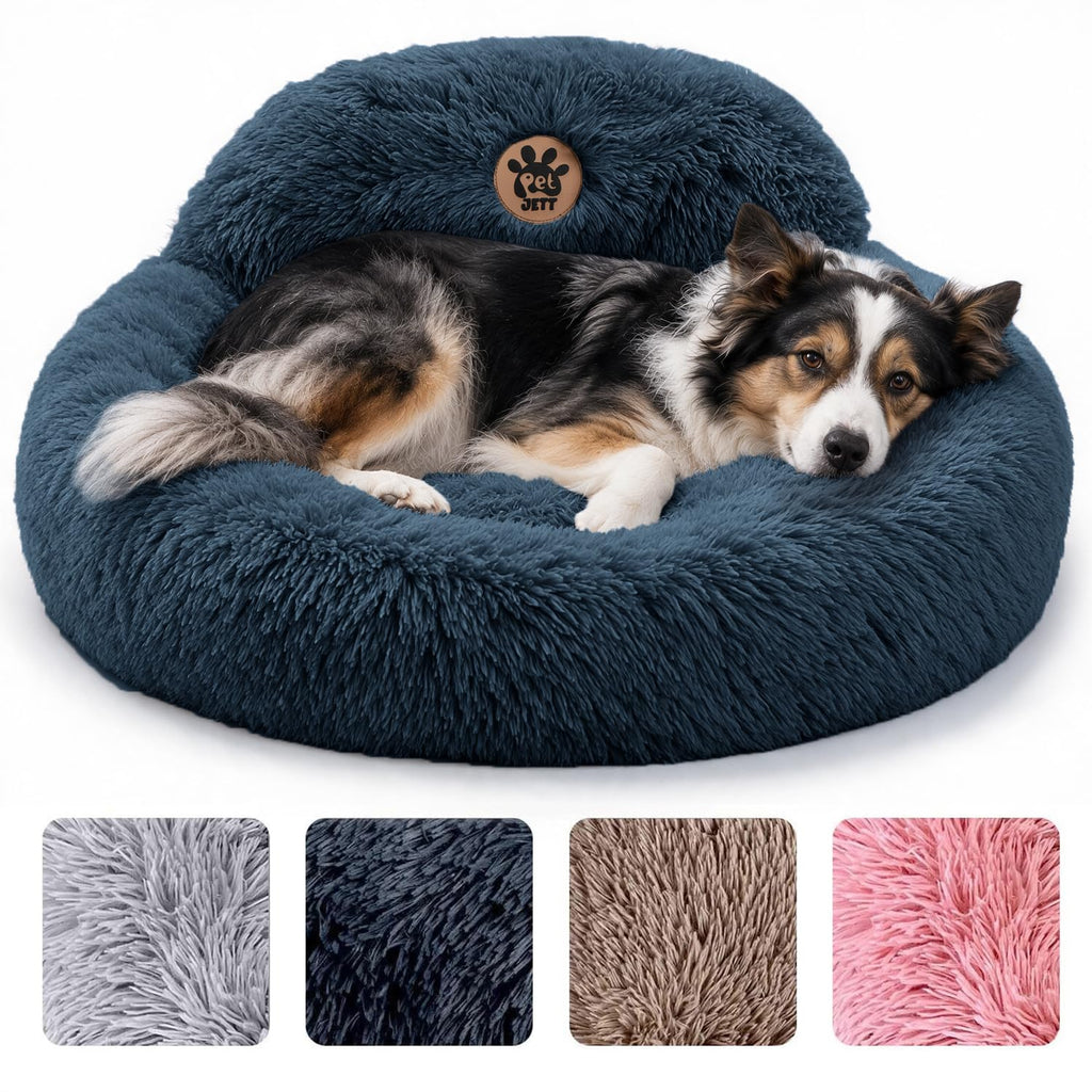 Medium Size Washable Anti-Slip Fluffy Plush Round Dog Bed P28059