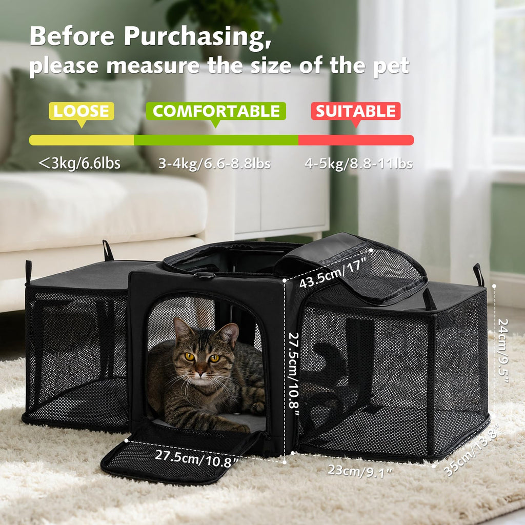 Expandable Dark Gray Cat Carrier T4862