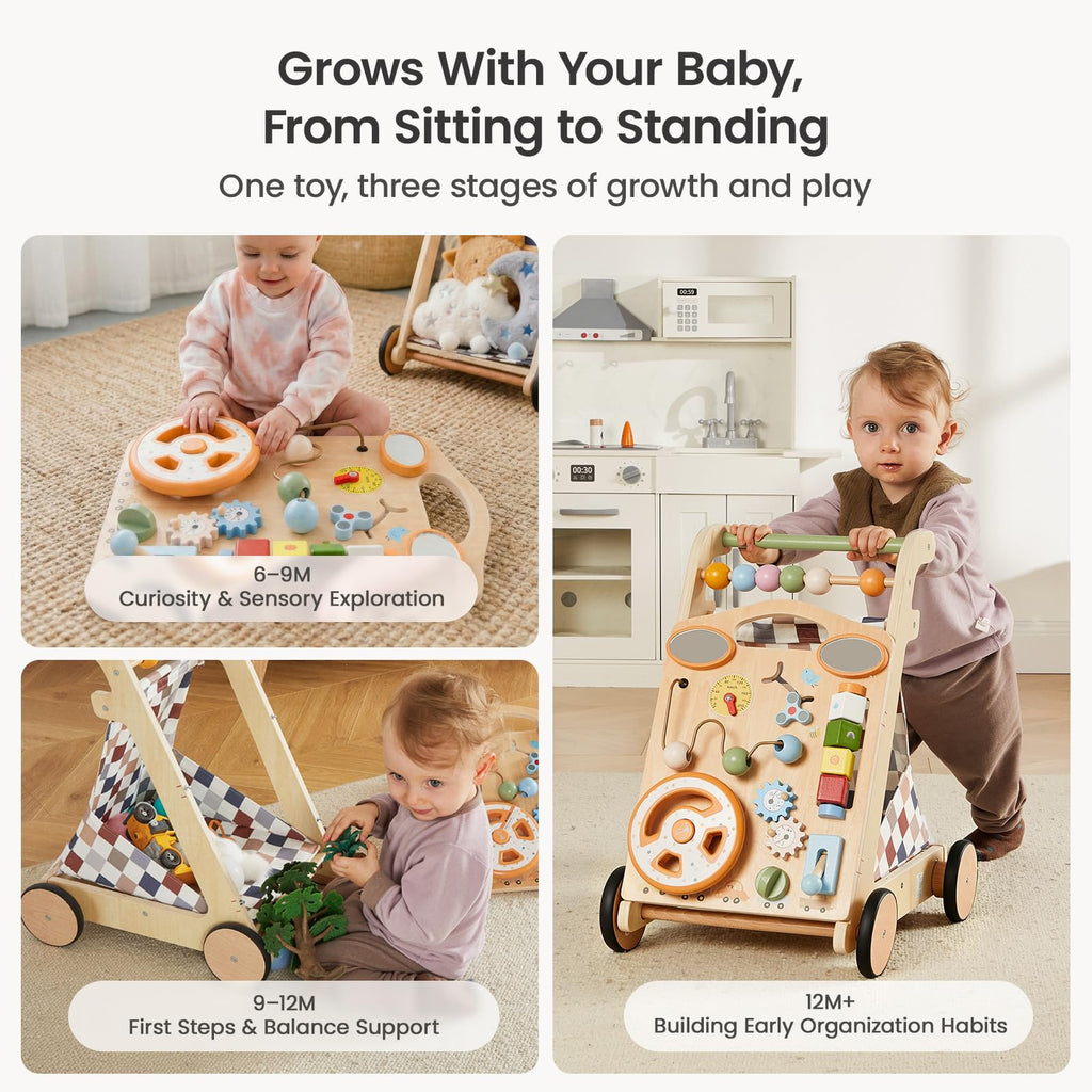 Wooden Baby Walker with Wheels X944