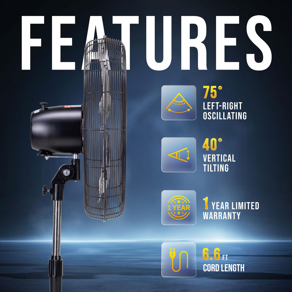 20” Oscillating Pedestal Fan, 3-Speed L740