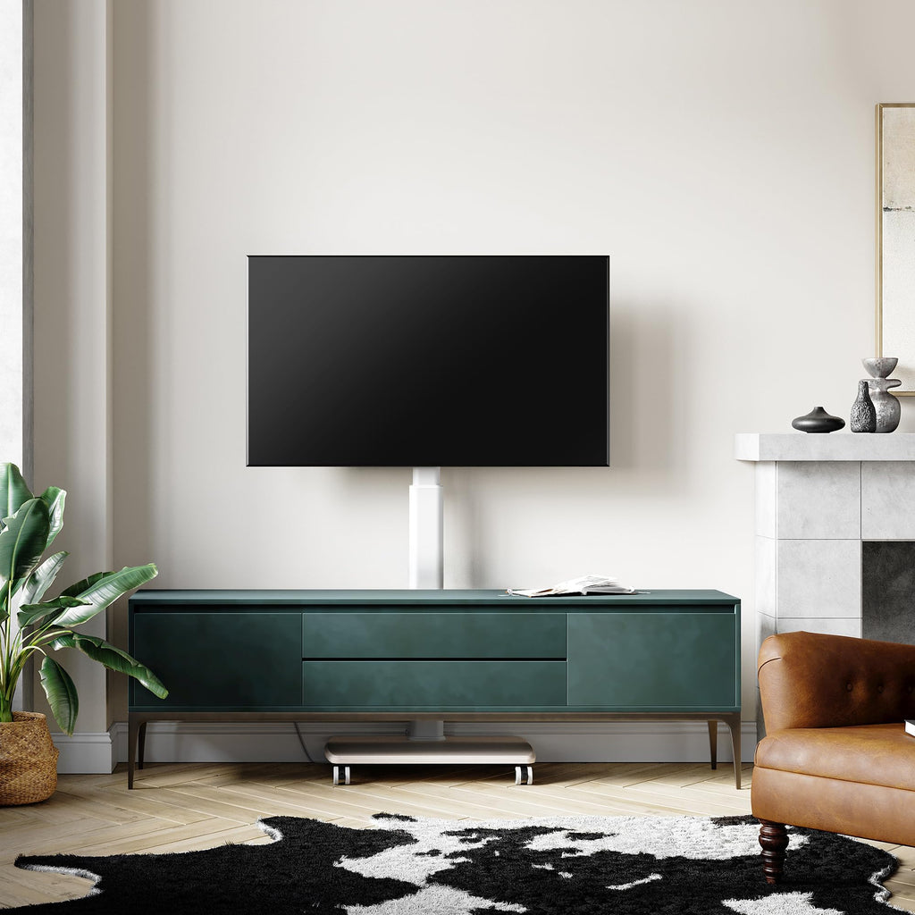 White Rolling TV Stand for 32-75 Inch TVs W777907