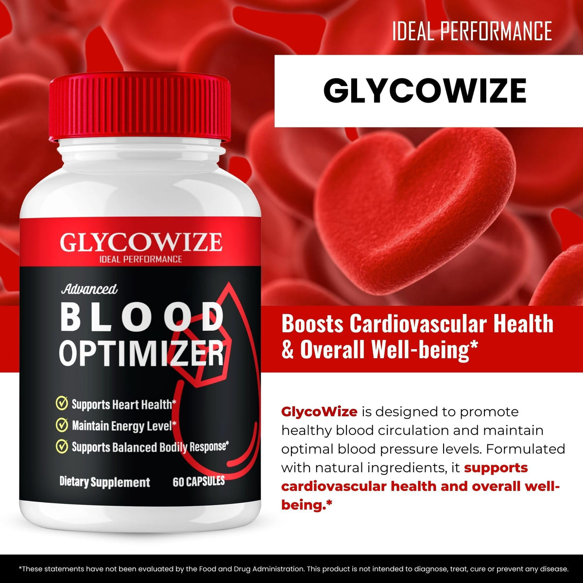 90 Capsules Blood Optimizer Supplement Pills (3 Pack) U248