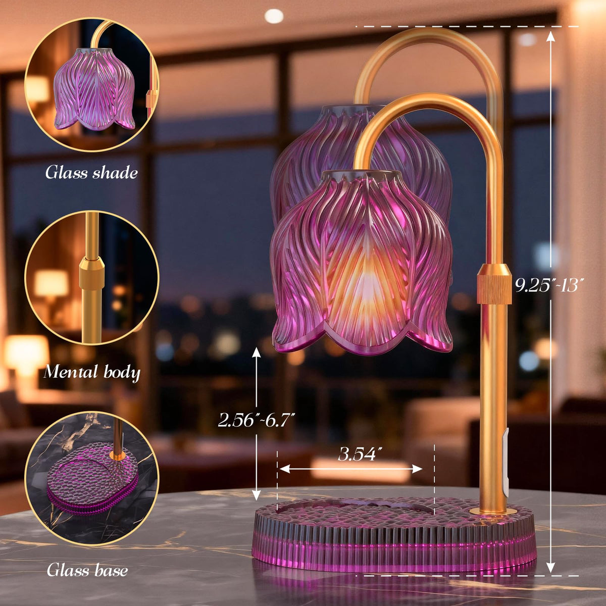 Flower Candle Warmer Lamp with Timer F502