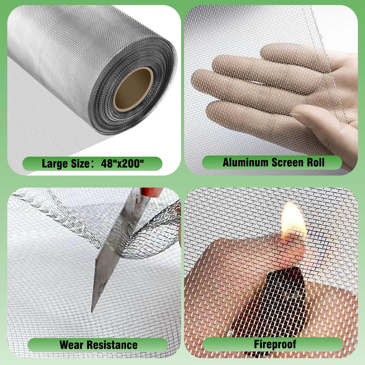 Aluminum Screen Roll with Spline & Rolling Tool A976