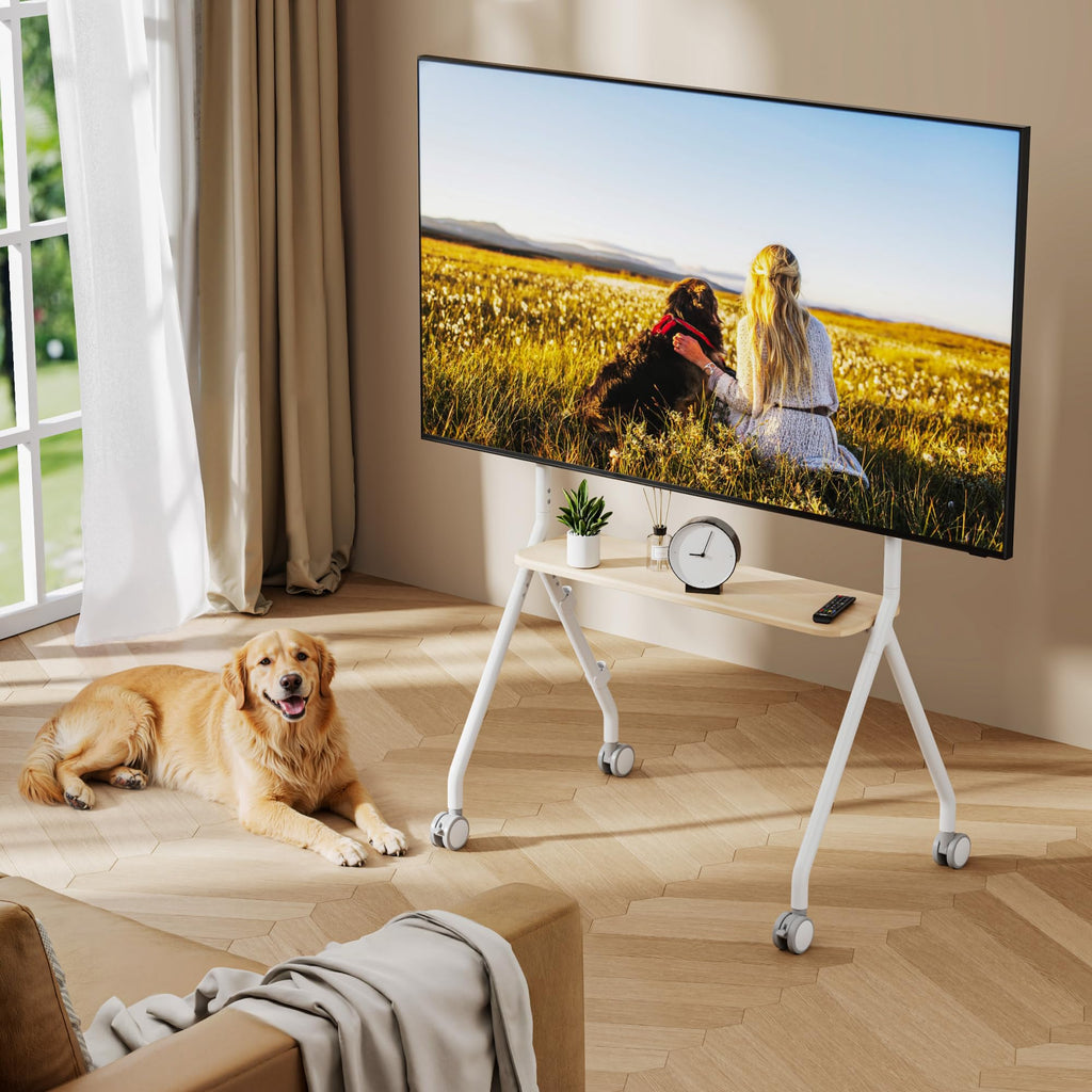 White Rolling TV Stand Y534452