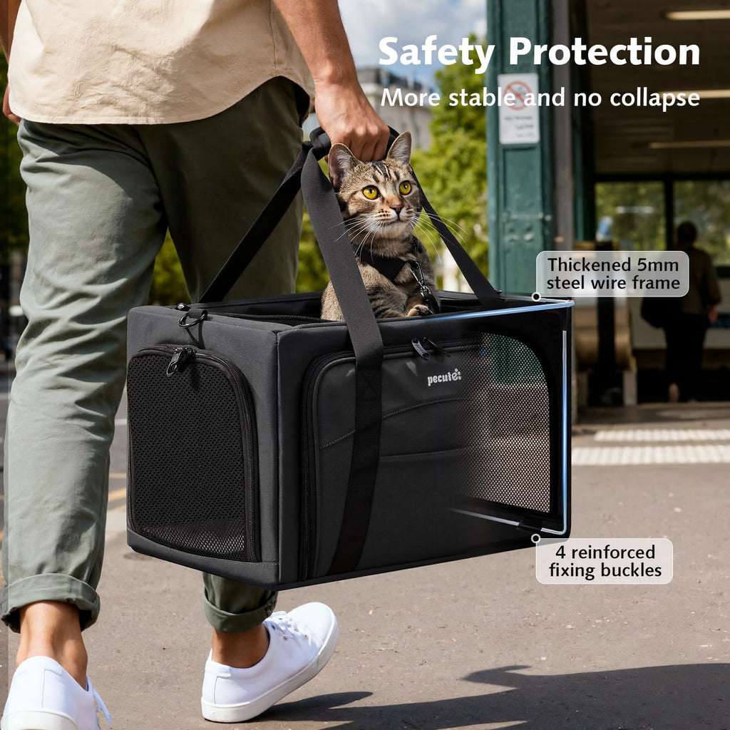Expandable Dark Gray Cat Carrier T4862