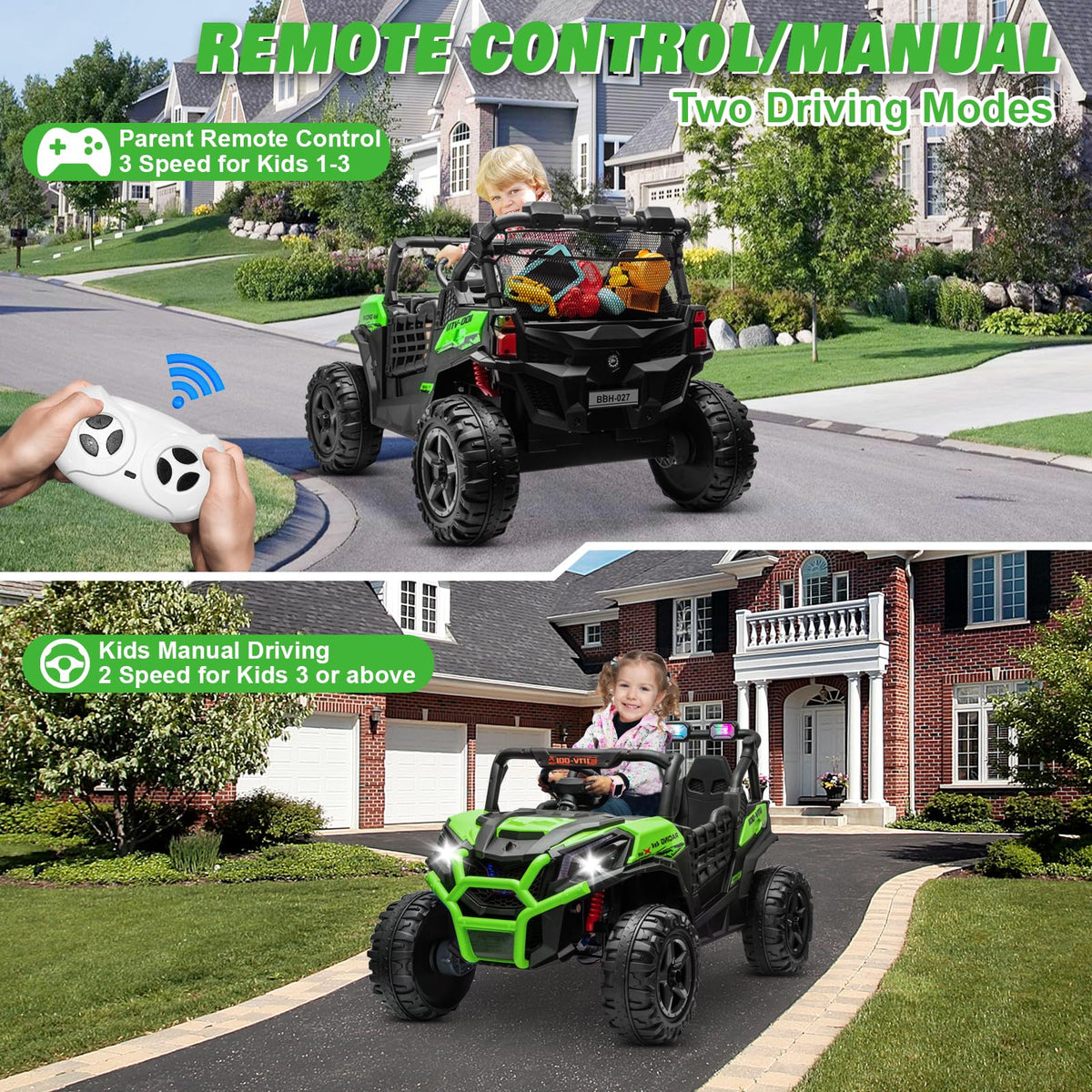 Green 2-Seater Ride On Car Truck D947261