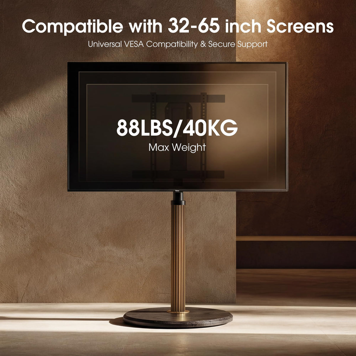 Aluminum Rolling TV Stand for 32-65 inch TVs E334