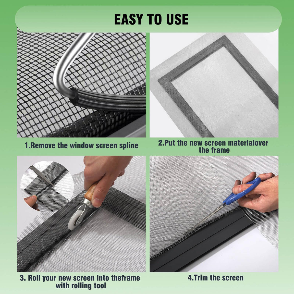 Aluminum Screen Roll with Spline & Rolling Tool A976