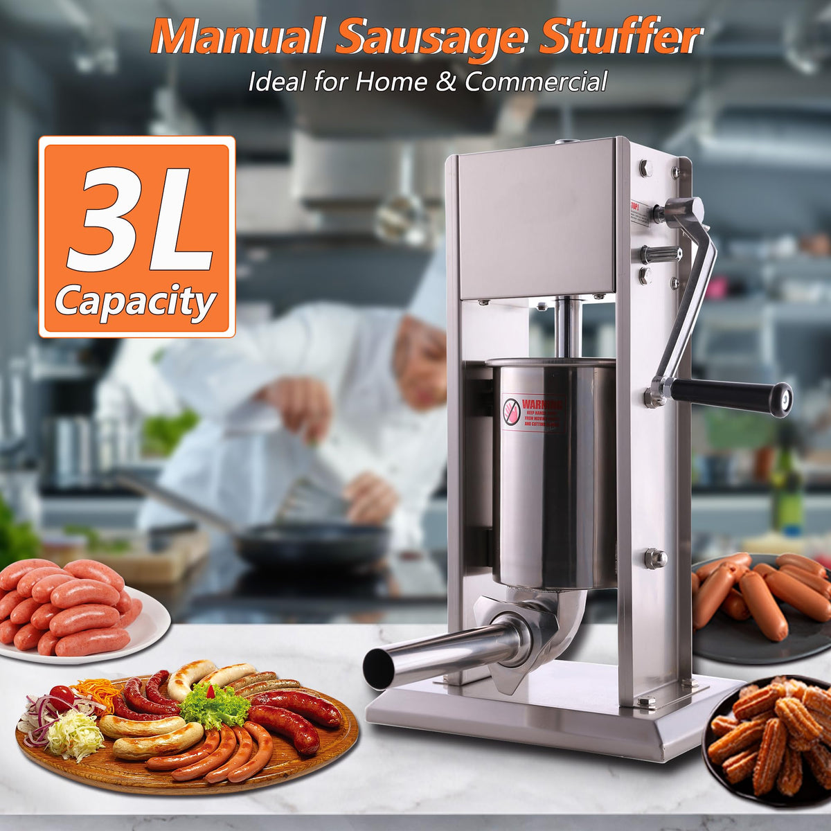 7L Sausage Stuffer and 15lb Manual Meat Mixer J316
