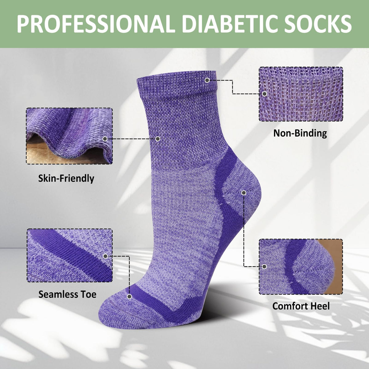 Bamboo Viscose Non-Binding Ankle Socks 5 Pairs H781