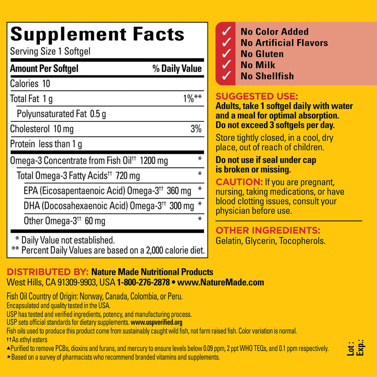Fish Oil Omega 3 1200 mg Softgels H232