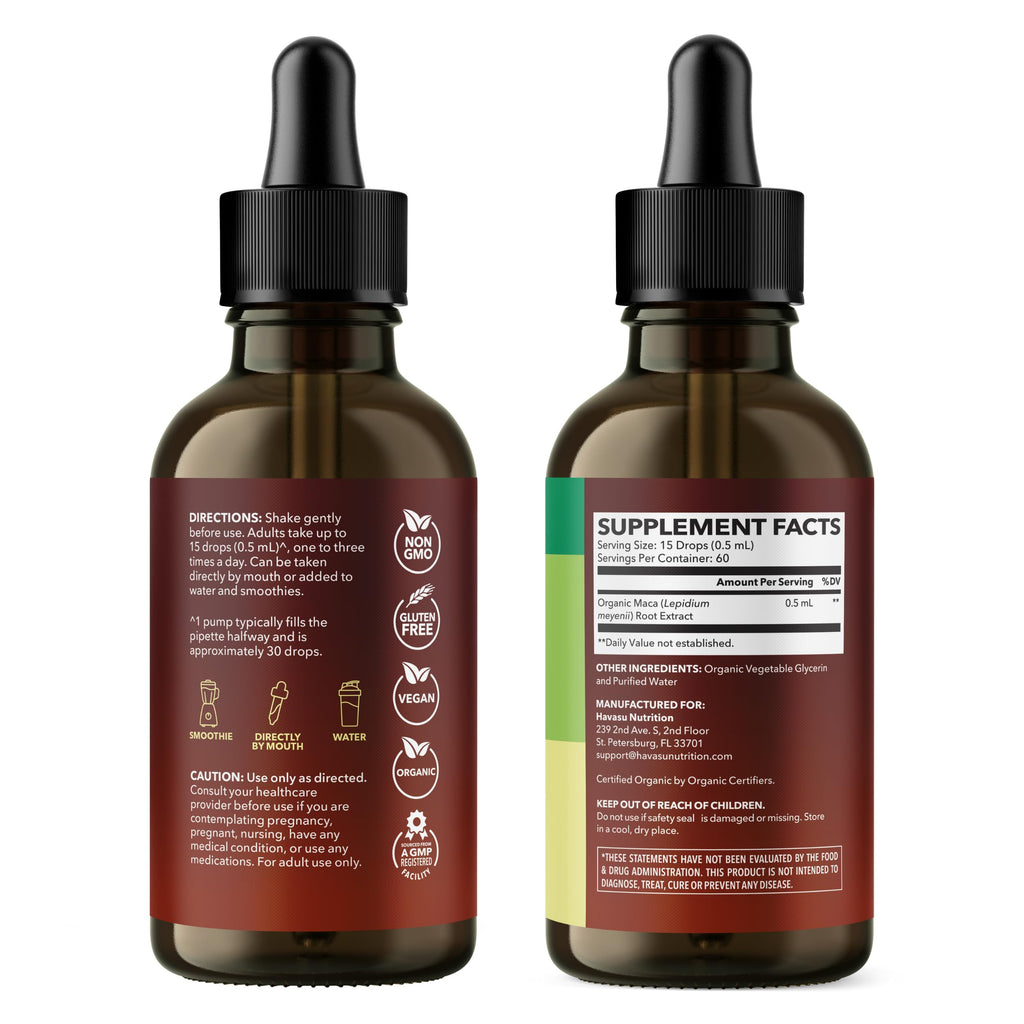 Organic Maca Root Liquid Unflavored 1fl oz V7369