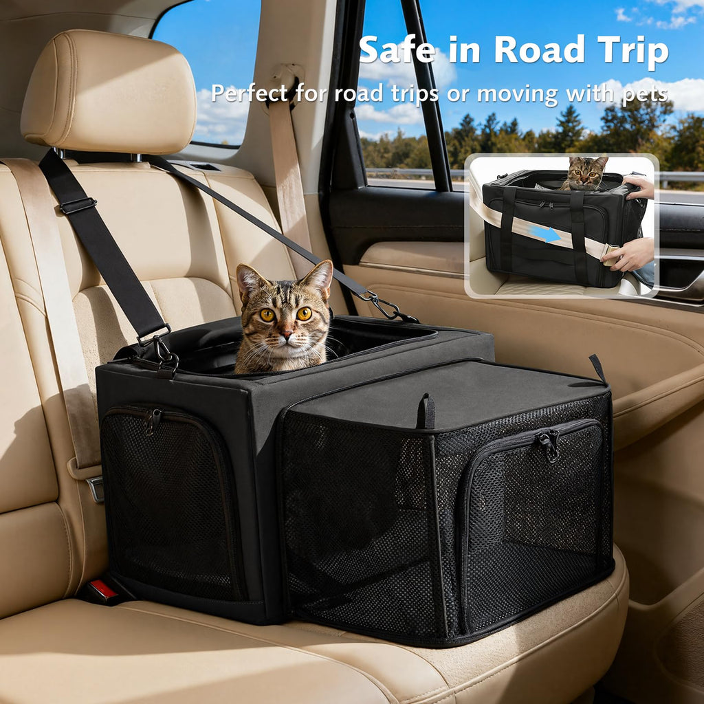 Expandable Dark Gray Cat Carrier T4862
