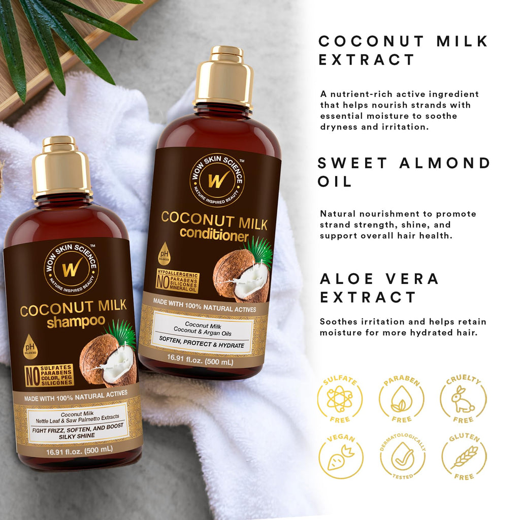 Coconut Milk Shampoo and Conditioner Set Paraben Sulfate Free Y613