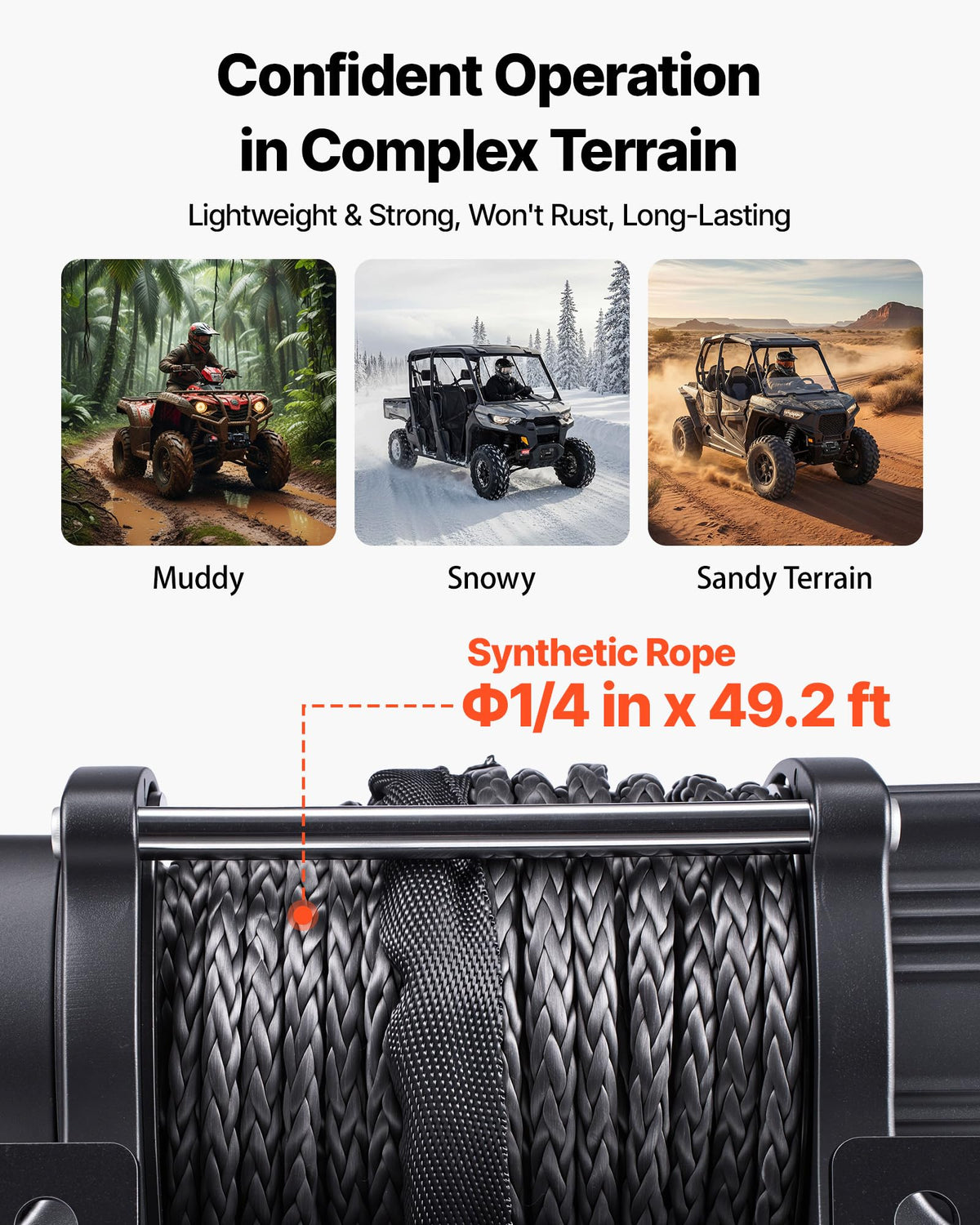 6000 lbs 12V Electric Winch with Synthetic Rope I486