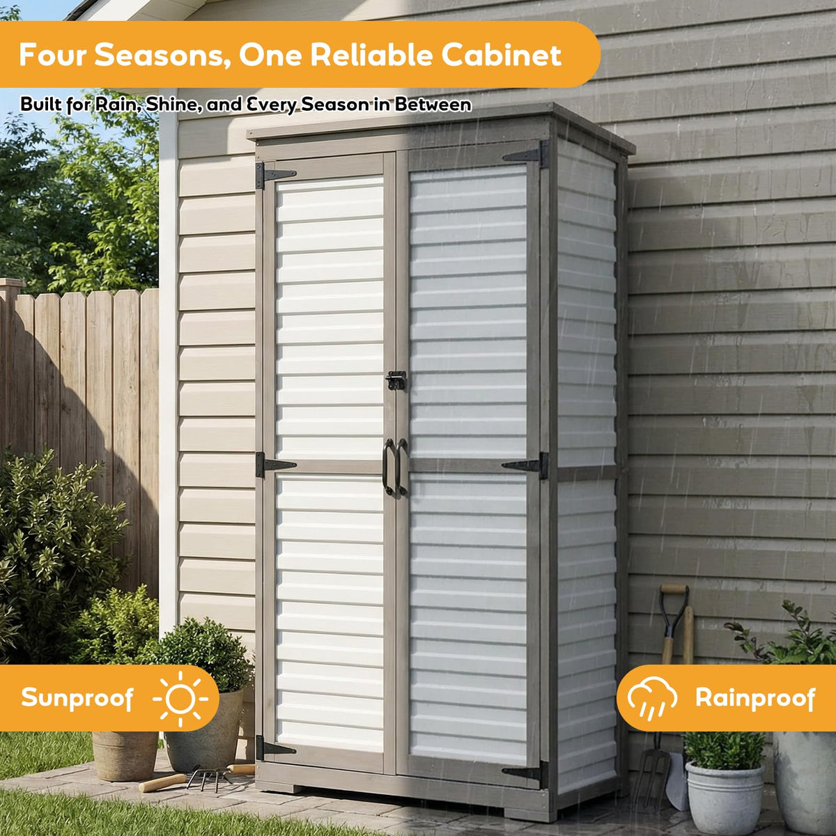 Outdoor Storage Cabinet with Adjustable Shelves S244