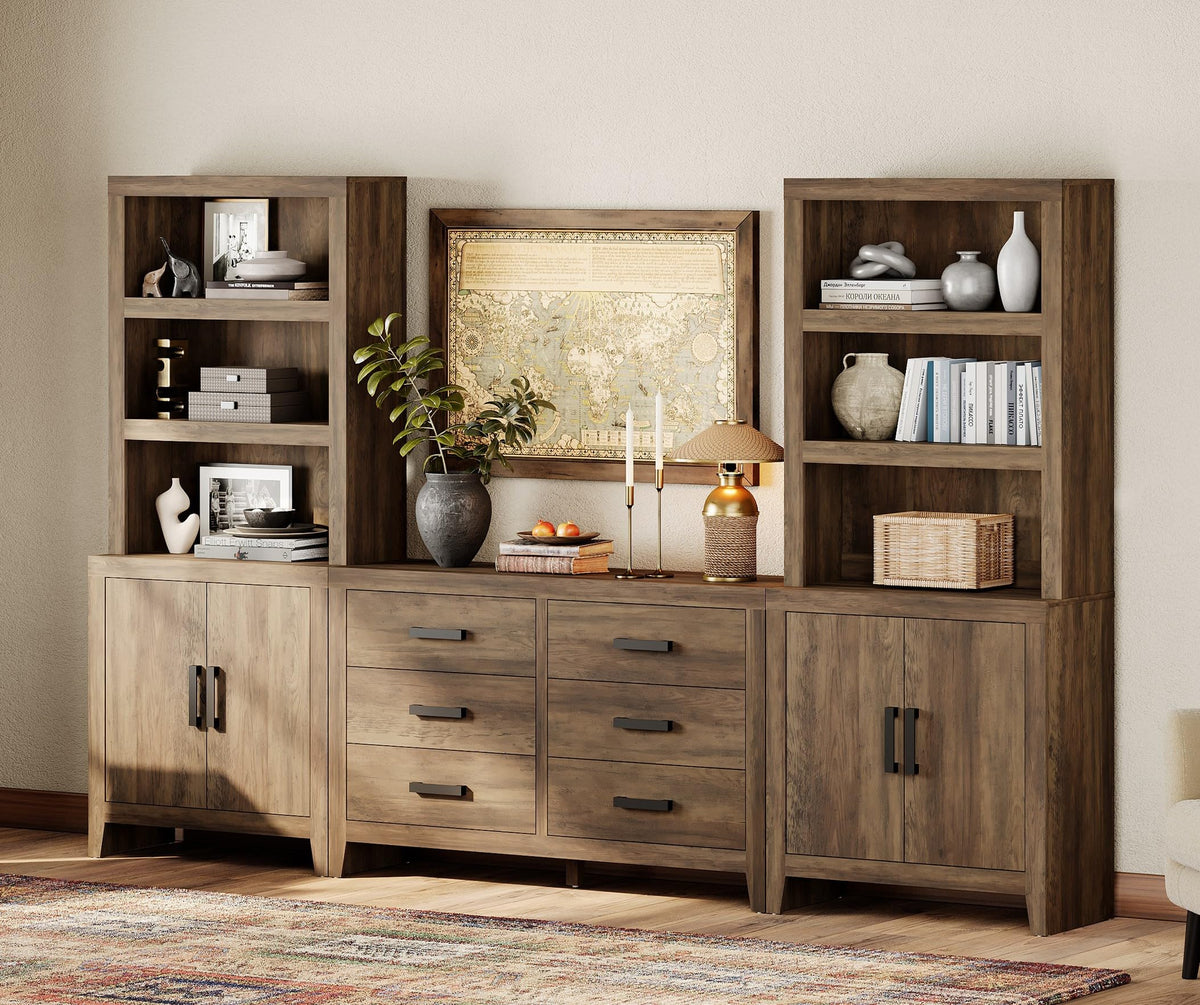 4-Piece Modular Entertainment Center with Bookshelves N150857