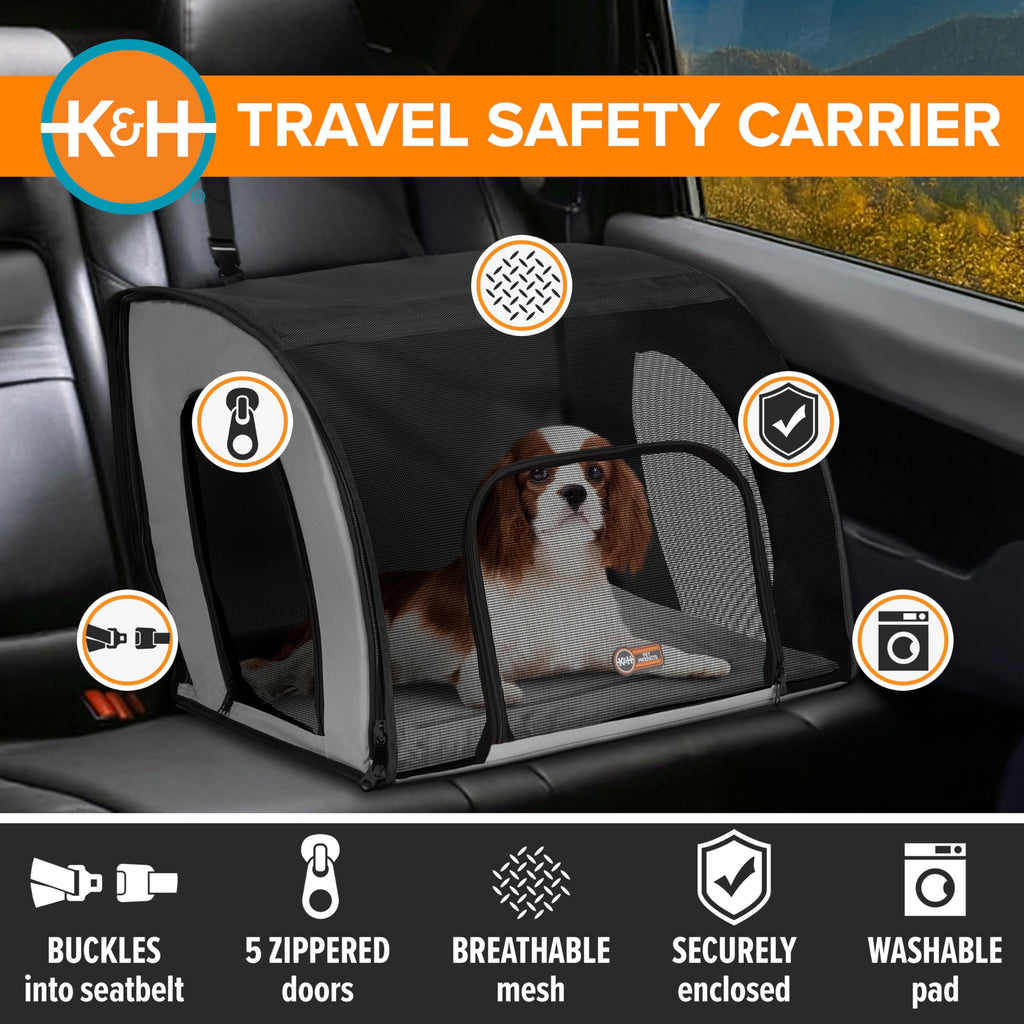 Dog Car Seat, Medium, Gray/Black Y847884