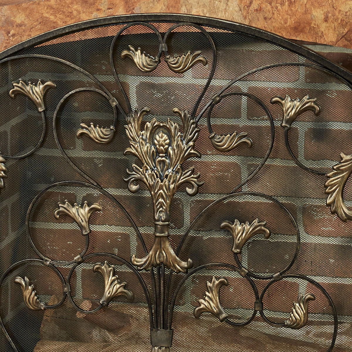 Black Decorative Metal Fireplace Screen H196049