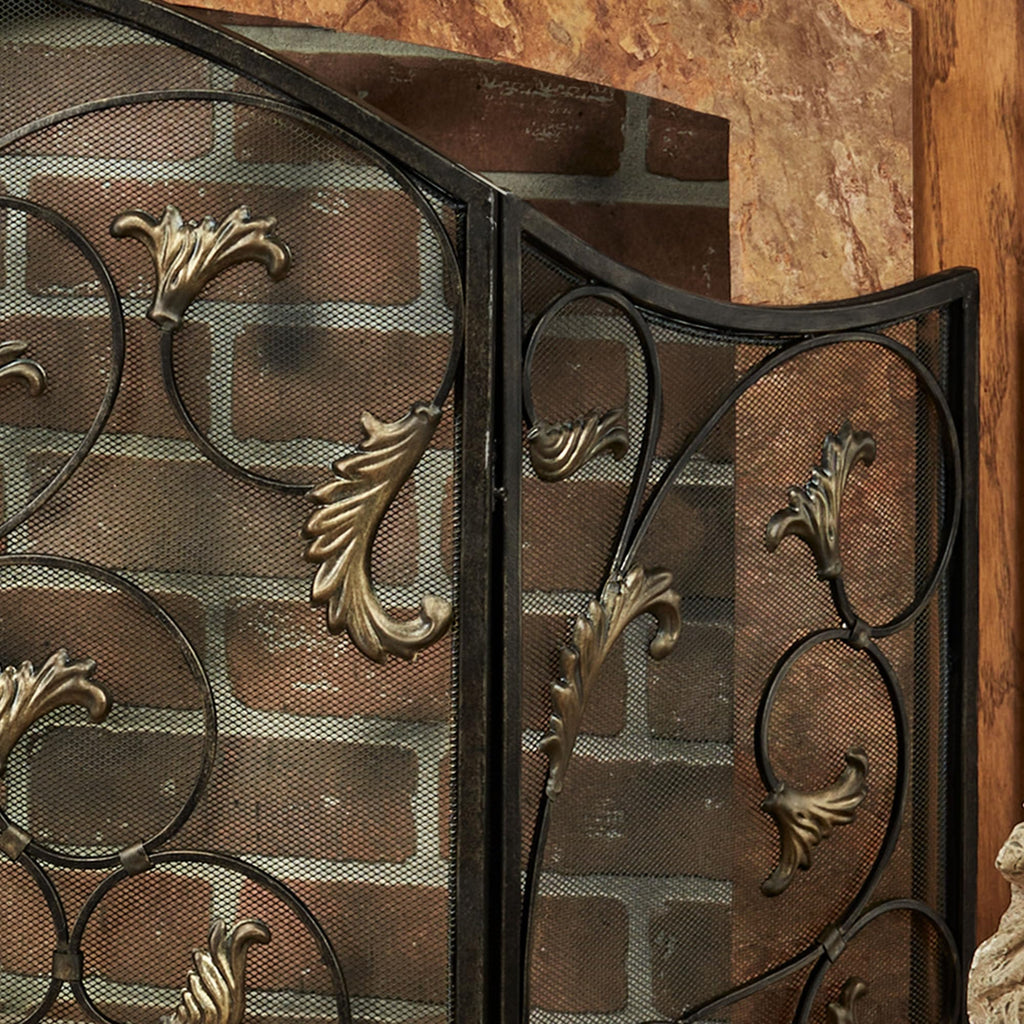 Black Decorative Metal Fireplace Screen H196049
