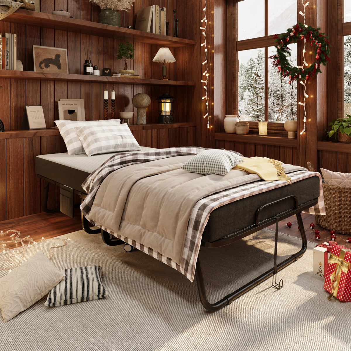 Folding Bed with 5" Memory Foam Mattress Cot Size A800114