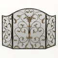 Black Decorative Metal Fireplace Screen H196049