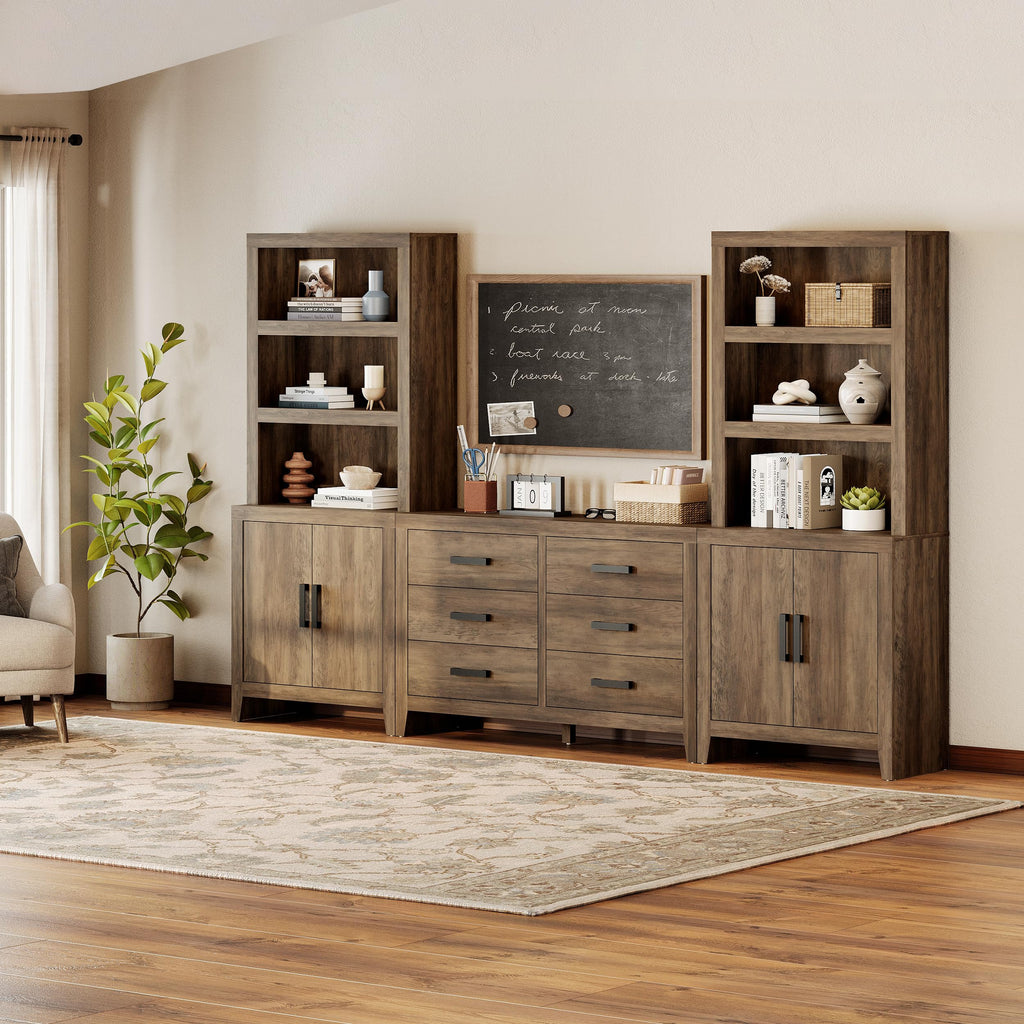 4-Piece Modular Entertainment Center with Bookshelves N150857