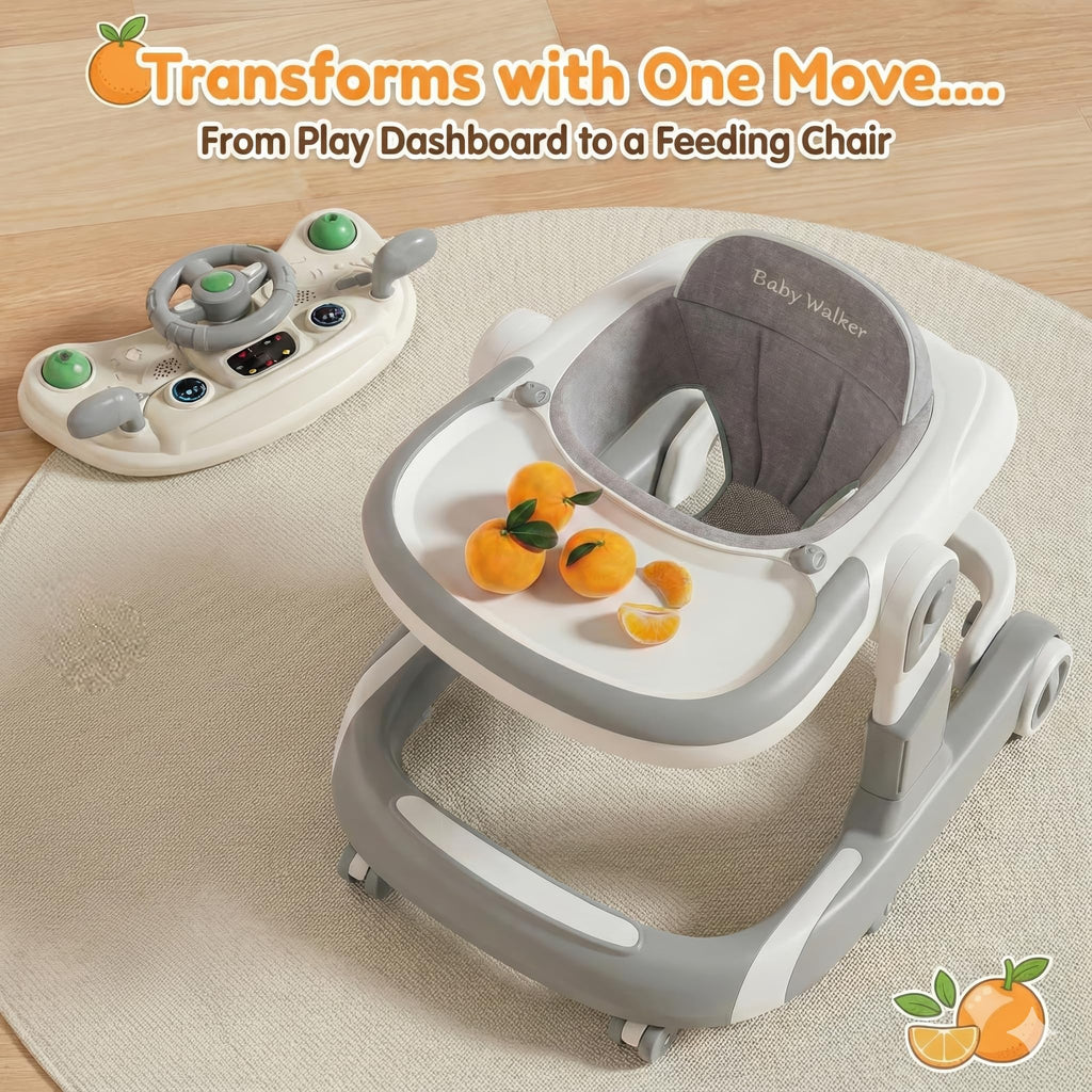 Foldable Baby Walker with Wheels and Bouncing Foot Mat L8238