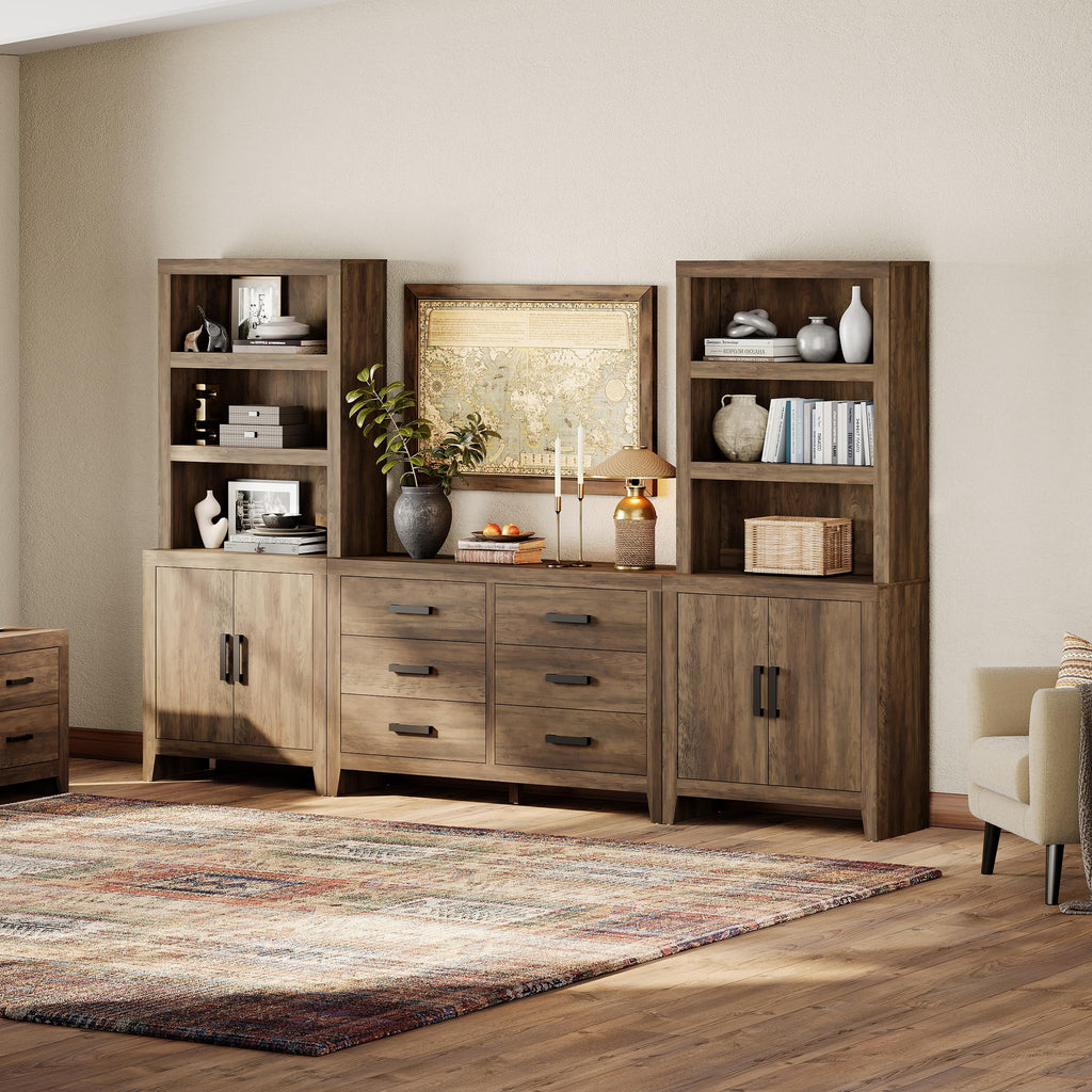 4-Piece Modular Entertainment Center with Bookshelves N150857